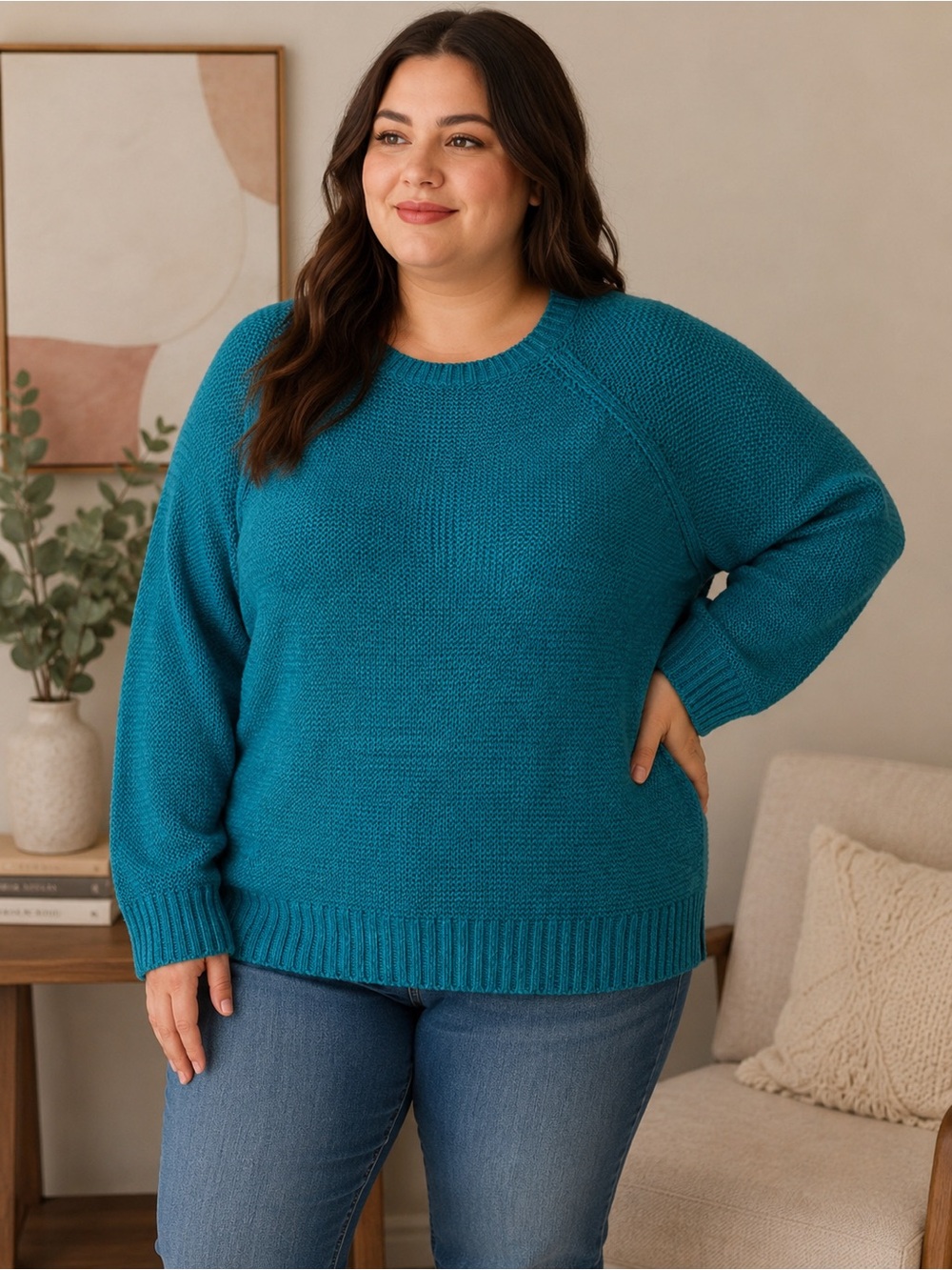 eileen fisher teal organic linen cotton crew neck sweater size 3x new with tags